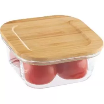 Контейнер квадратный Bambu, 500 мл, стекло/бамбук