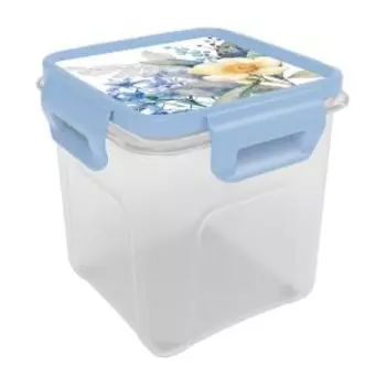 Контейнер квадратный Полимербыт Цветущий сад, 0.6 л, пластик