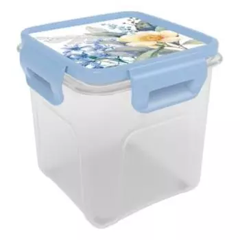 Контейнер квадратный Полимербыт Цветущий сад, 0.9 л, пластик