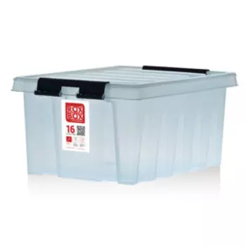 Контейнер на защелках RoxBox, 16 л, прозрачный