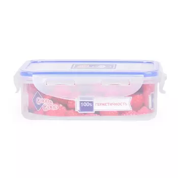 Контейнер с клипсами прямоугольный Good&Good, 0.8 л, пластик