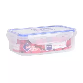 Контейнер с клипсами прямоугольный Good&Good, 1.1 л, пластик