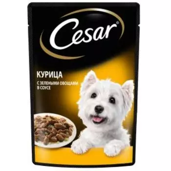 Корм для собак CESAR, курица с зелеными овощами, 85 г