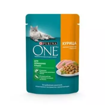 Корм влажный для кошек Purina One, курица/морковь, 75 г