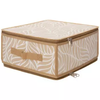 Короб для хранения Handy Home Листья, складной на молнии, бежевый