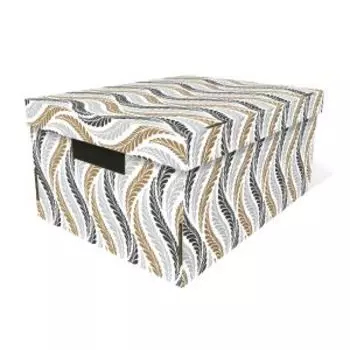 Коробка для хранения Колосья, 37х28х18 см, складная, с крышкой, гофрокартон