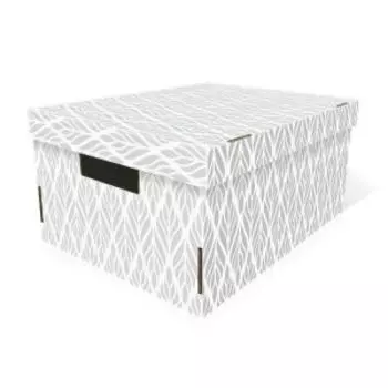 Коробка для хранения Листья, 37х28х18 см, складная, с крышкой, гофрокартон