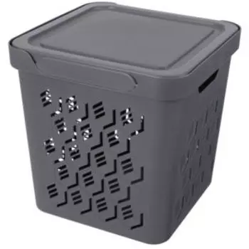 Коробка Econova Deluxe с крышкой, 286х286х286 мм, 18 л, серый