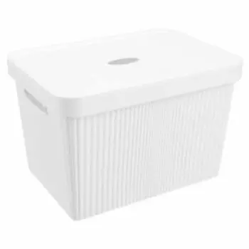 Коробка Econova Velvet с крышкой, 38х27х24.9 см, 20 л, пластик, белый