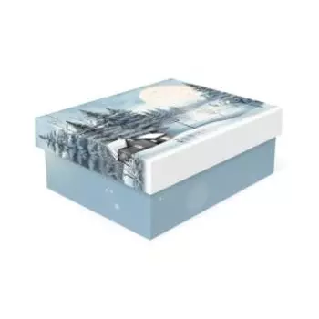 Коробка подарочная Снежный лес, 19х15х9 см