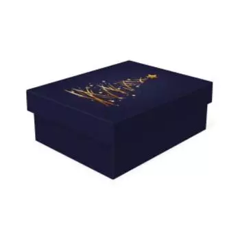 Коробка подарочная Сверкающая ель, 21х17х11 см