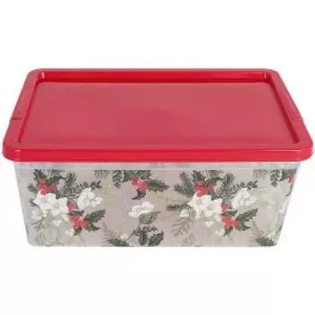 Коробка Полимербыт Зимние цветы, 25.9х18.2х10.6 см, 3.5 л, с крышкой, пластик