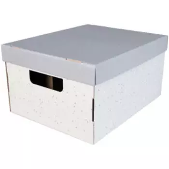 Коробка складная для хранения Домовой Gray Stars, 26х32х17 см, с крышкой, микрогофрокартон