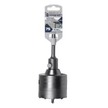 Коронка по беотну твердосплавная Monogram, 75 мм, с адаптером SDS-plus