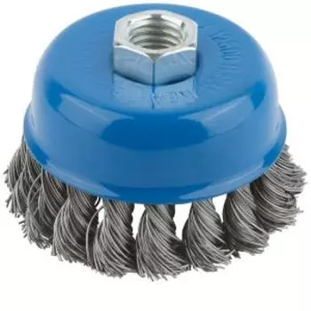 Корщетка чашка, гайка М14, стальная витая проволока 75 мм