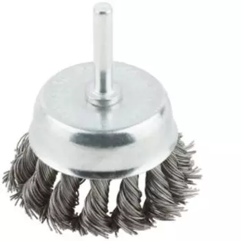 Корщетка чашка, с штифтом, стальная витая проволока 65 мм