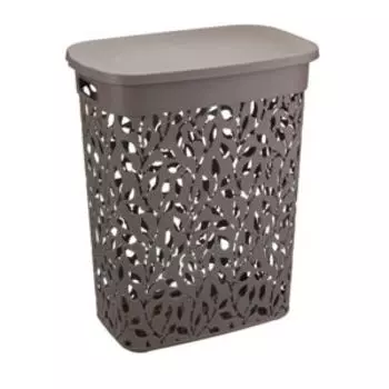корзина д/белья IDEA ФЛОРА 35л, пластик, французский серый