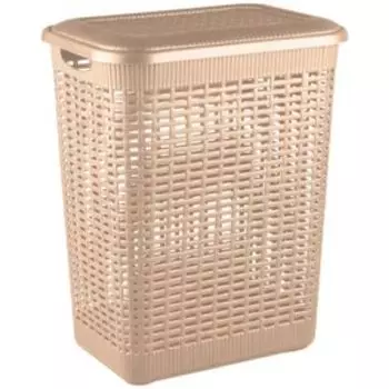 корзина для белья БЫТПЛАСТ, прямоугольная, с крышкой, пластик, цвет в ассортименте, 50л