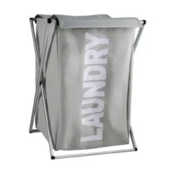 Корзина для белья Fixsen FX-1023, 80 л, складная, тканевая, на металлокаркасе, серый