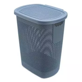 Корзина для белья Hobby Life Nickel, 58 л, с крышкой, пластик, синий