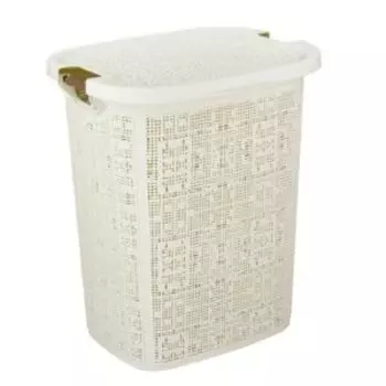 Корзина для белья Idea Бязь, пластик, белый, 30 л