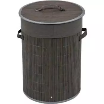 Корзина для белья Рыжий кот, бамбук, 46 л, серый