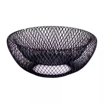 корзина для фруктов 20.5х20.5х8.5см, черная, металл