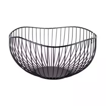 корзина для фруктов 25.5х25.5х14см, черная, металл