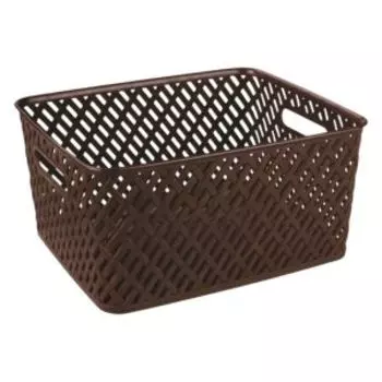 Корзина для хранения Альтернатива Плетенка, 35х29х17.5 см, темно-коричневый