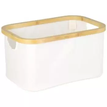 корзина для хранения ДОМОВОЙ тканевая с деревянными ручками, Оксфорд, 38х26х20см