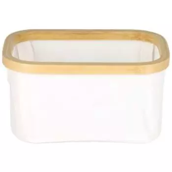 корзина для хранения ДОМОВОЙ тканевая с деревянными ручками, Оксфорд, 30х20х15см