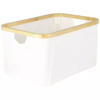 корзина для хранения ДОМОВОЙ тканевая с деревянными ручками, Оксфорд, 45х30х24см