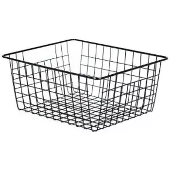 Корзина для хранения Домовой, 36x29x16 см, крупная сетка, металл, черный
