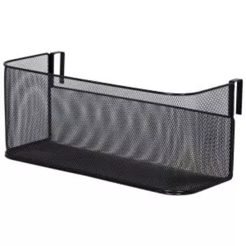 Корзина для хранения Домовой, 37.5x16x15.5 см, подвесная для панели, мелкая сетка, металл, черный