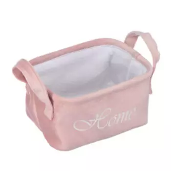 Корзина для хранения Handy Home, розовая, 21 х 16 х 12 см, велюр