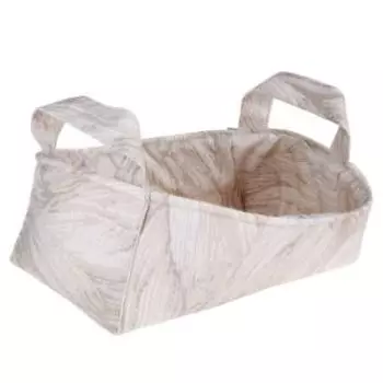 Корзина для хранения с ручками Домовой, 25 х 15 см, мрамор