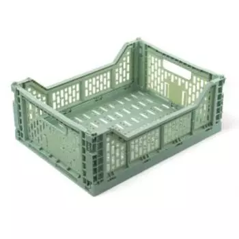 Корзина для хранения складная Gondol Cassa, 15 л, размер M, пластик, зелёная