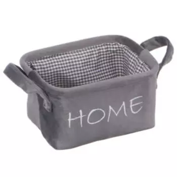 Корзина для хранения Велюр, 21х16х12 см, серый