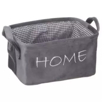 Корзина для хранения Велюр, 25х19х14 см, серый