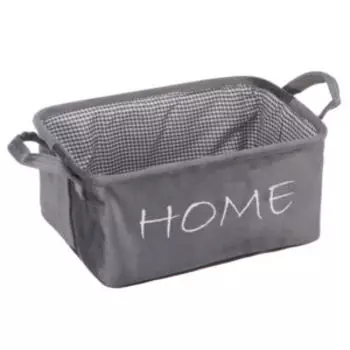 Корзина для хранения Велюр, 34х22х16 см, серый