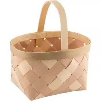 Корзина плетеная, береза, металл, 10 л