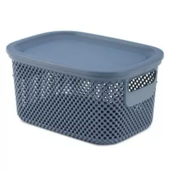 Корзина с крышкой Hobby Life Nickel, 3.5 л, пластик, синий