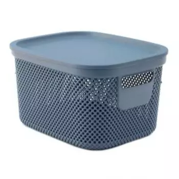 Корзина с крышкой Hobby Life Nickel, 6 л, пластик, синий
