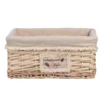 Корзина стеллажная Natural Life, 340 х 250 х 150, лоза, ткань