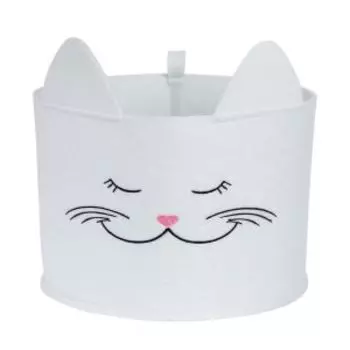 Корзинка для хранения Eva Funny Киса белая, 8 л, 24х24х22 см, искусственный войлок