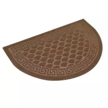 Коврик Холл припороговый влаговпитывающий, 60х90 см, полукруг, коричневый