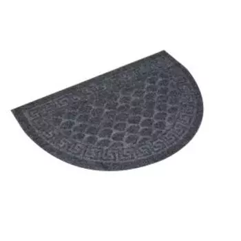 Коврик Холл припороговый влаговпитывающий, 60х90 см, полукруг, серый