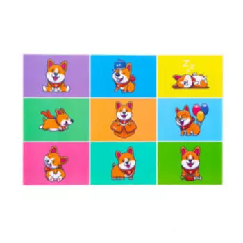 Коврик под миску Пижон Веселый корги, 43х28 см