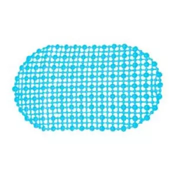 Коврик резиновый для ванной Delphinium на присосках, 63х35 см, антискользящий, голубой