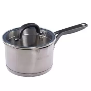 Ковш Attribute Davinci, 16 см, 1.75 л, индукция, нерж. сталь/стекло